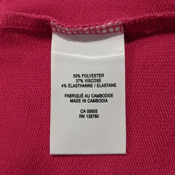 Reitmans Extended Sleeve Crew-Neck Midi Dress Split Hem Hot Pink | Size M - Picture 4 of 8